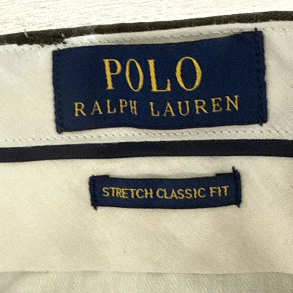 Polo Ralph Lauren Chino Pants Men 38X32 Dark Green Stretch Classic Fit